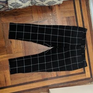 Merona Black and White Windowpane Cropped Pants